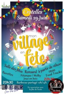 "Mon village en fête" à Crotelles (37) Concert des Keystones chœur pop rock de Tours le 29 juin 2024